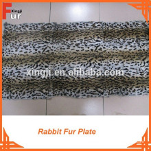 Sheared &amp; Leopard Printed Rabbit Fur Plate